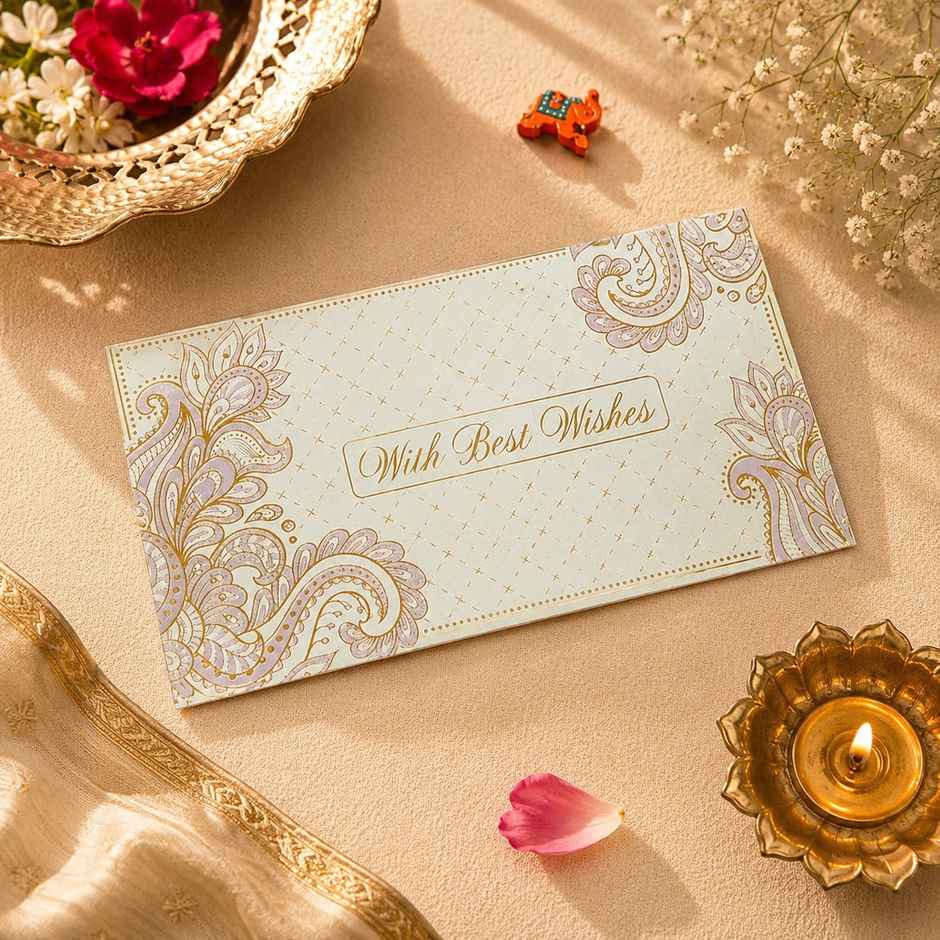 Archies Mint Floral Shagun Envelope