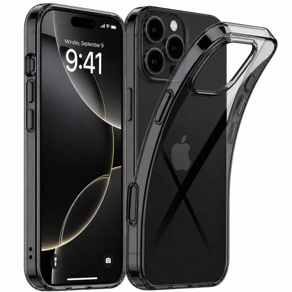 ExpressB For iPhone 16 Pro Max Case Cover Clear Transparent | Thin Soft Back - Clear Black