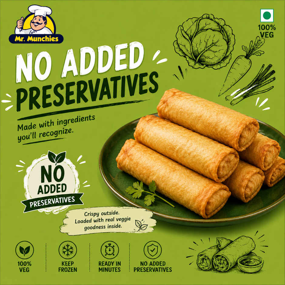 Mr. Munchies Veg Spring Roll  | 20g Protein