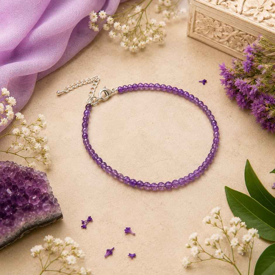Amethyst Crystal Anklet | ServDharm