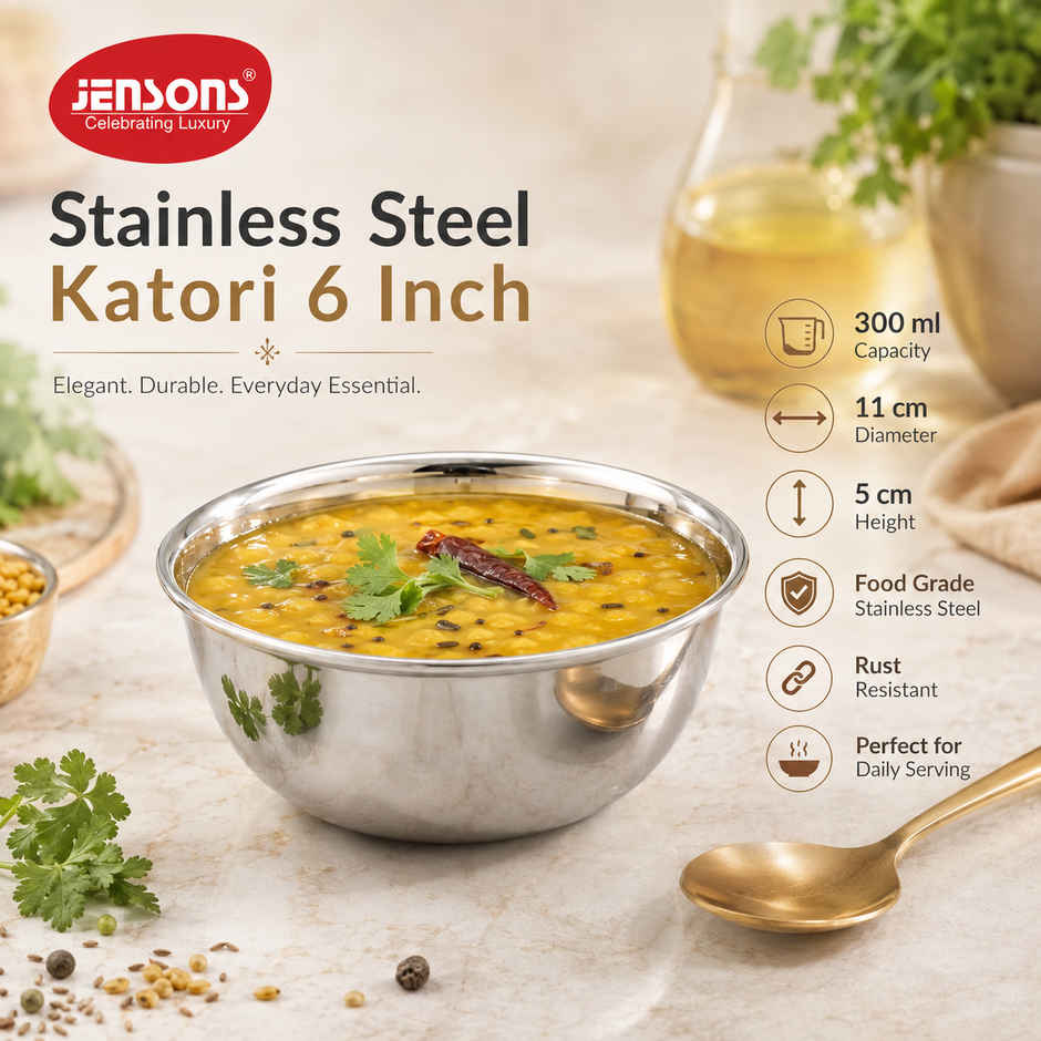 Jensons Stainless Steel Katori 6 Inch