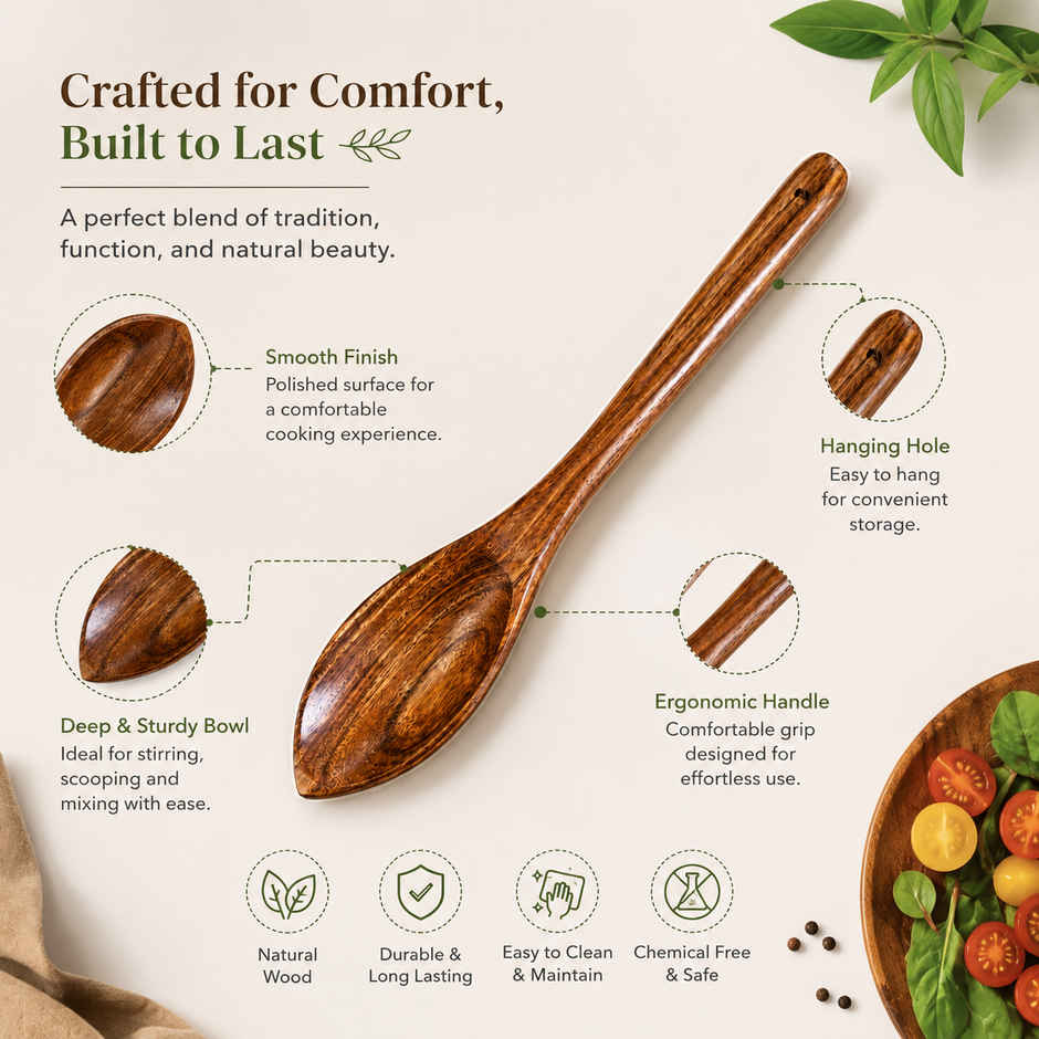 Petals Wooden Spatula - Ladle/Serving/Cooking Spoon