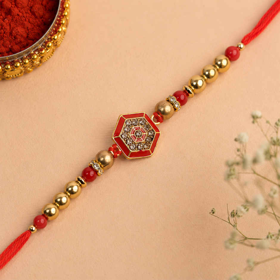 Rakhi for Brother | Studded | Stone | Pack of 1 | Shree Rakhi