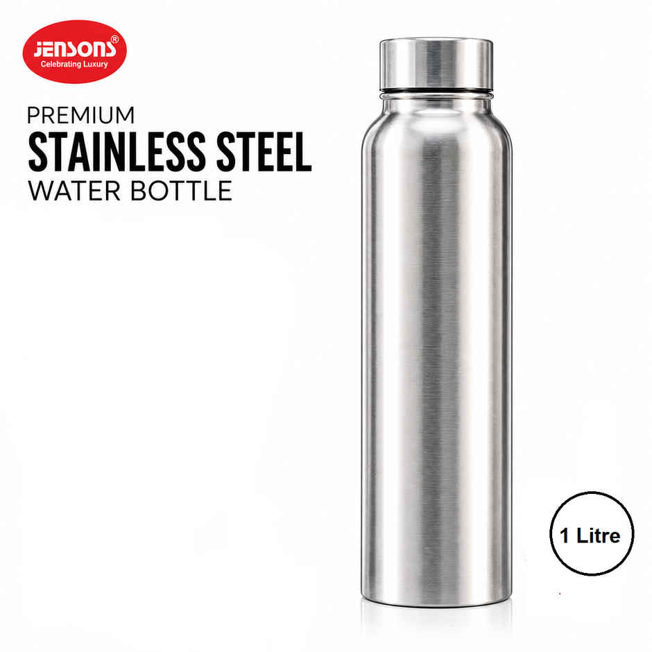 Jensons Stainless Steel Water Bottle 1 Litre | Leak Proof | Rust Resistant | Fridge Safe