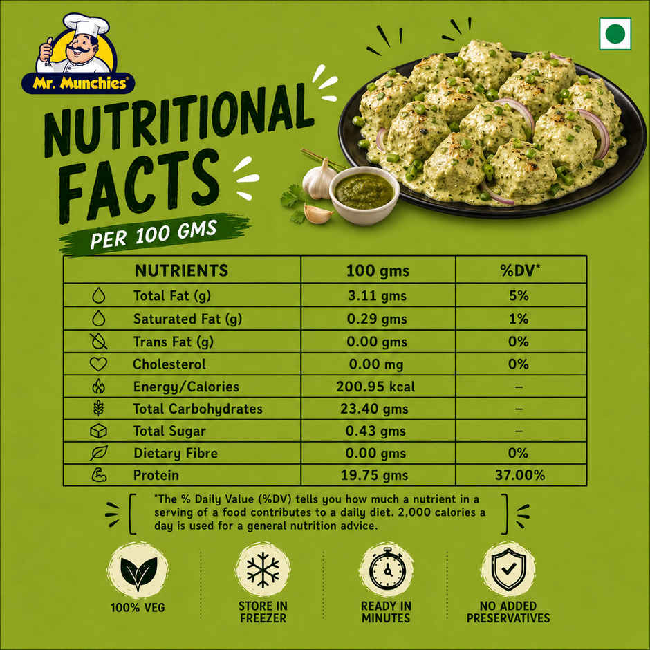 Mr. Munchies Afghani Soya Chaap | 50g Protein