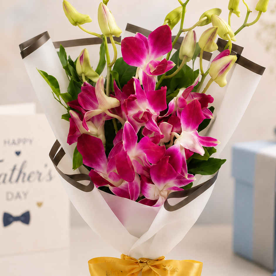 FNP 3 Purple Orchid Bouquet | Father's Day Gifting