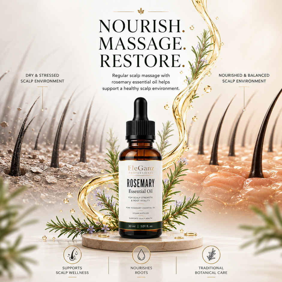 EleGanz Professional Pure RoseMary Essential Oil | Scalp Vitality & Root Strength