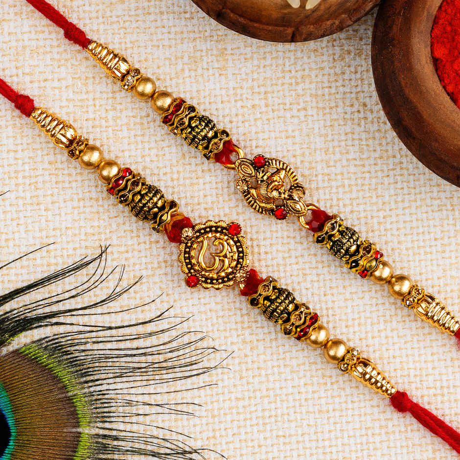 Designer Rakhi for Brother with Roli Chawal Pack for Raksha Bandhan | Ecraftindia