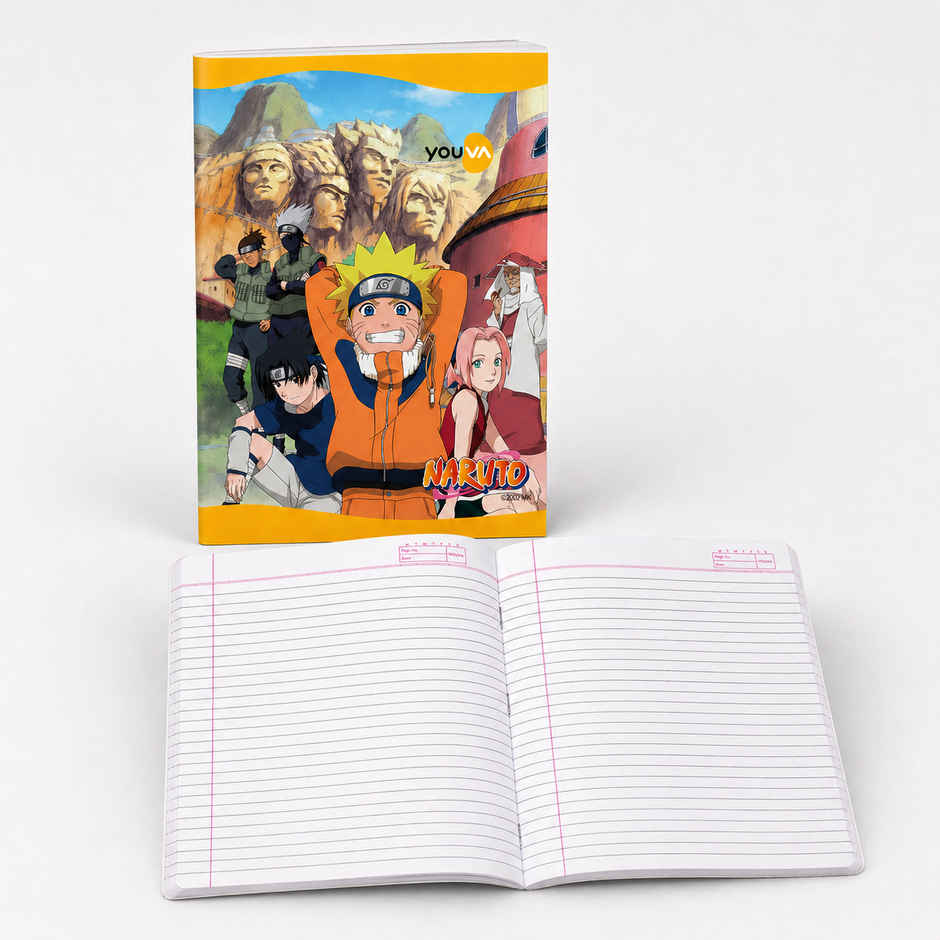 Youva by Navneet Naruto Long Notebook | 19 x 31 cm | Single Line | 160 Pages