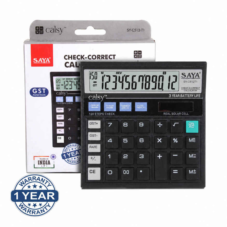 Saya Calsy Basic Check & Correct Desktop Calculator for Office, School & Home Use