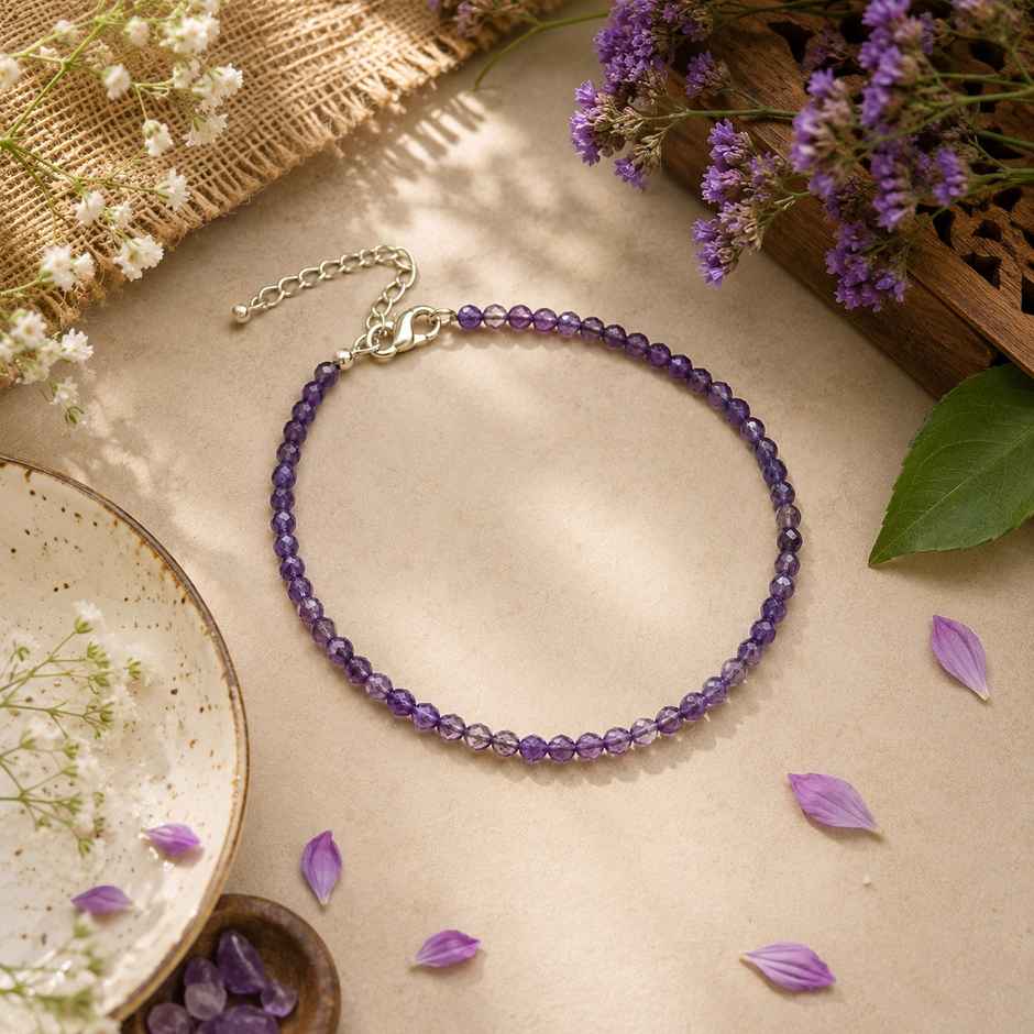 Amethyst Crystal Anklet | ServDharm
