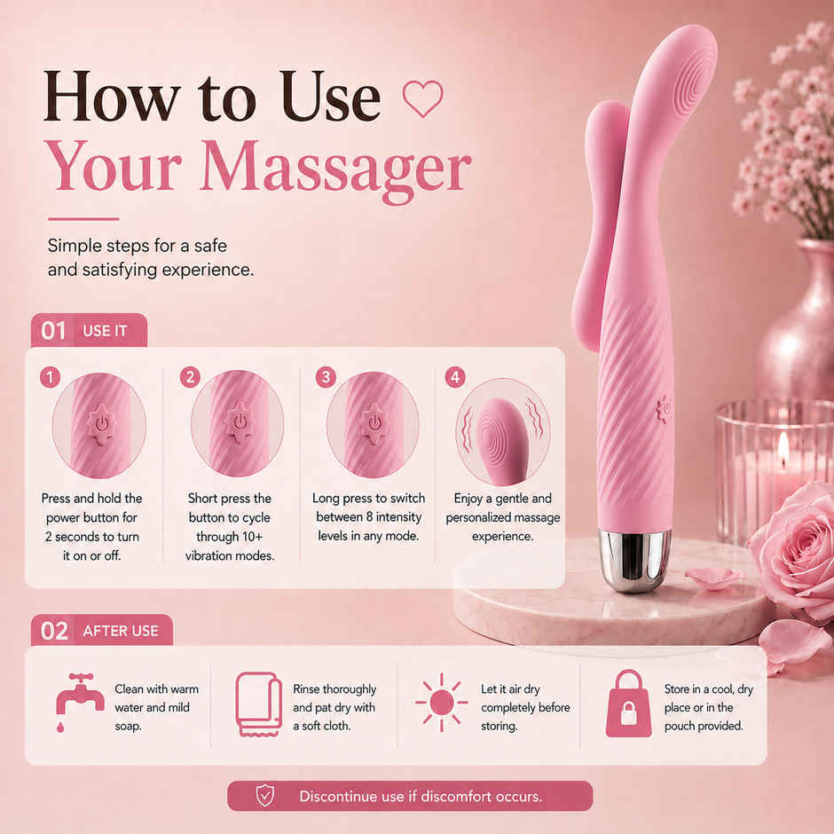 Qibox Personal Body Massager with 10+ Vibration Patterns Waterproof & Flexible Neck