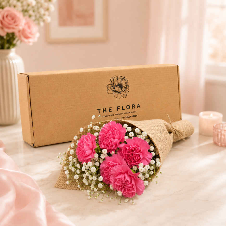 The Flora 5 Pink Carnations | Gifting