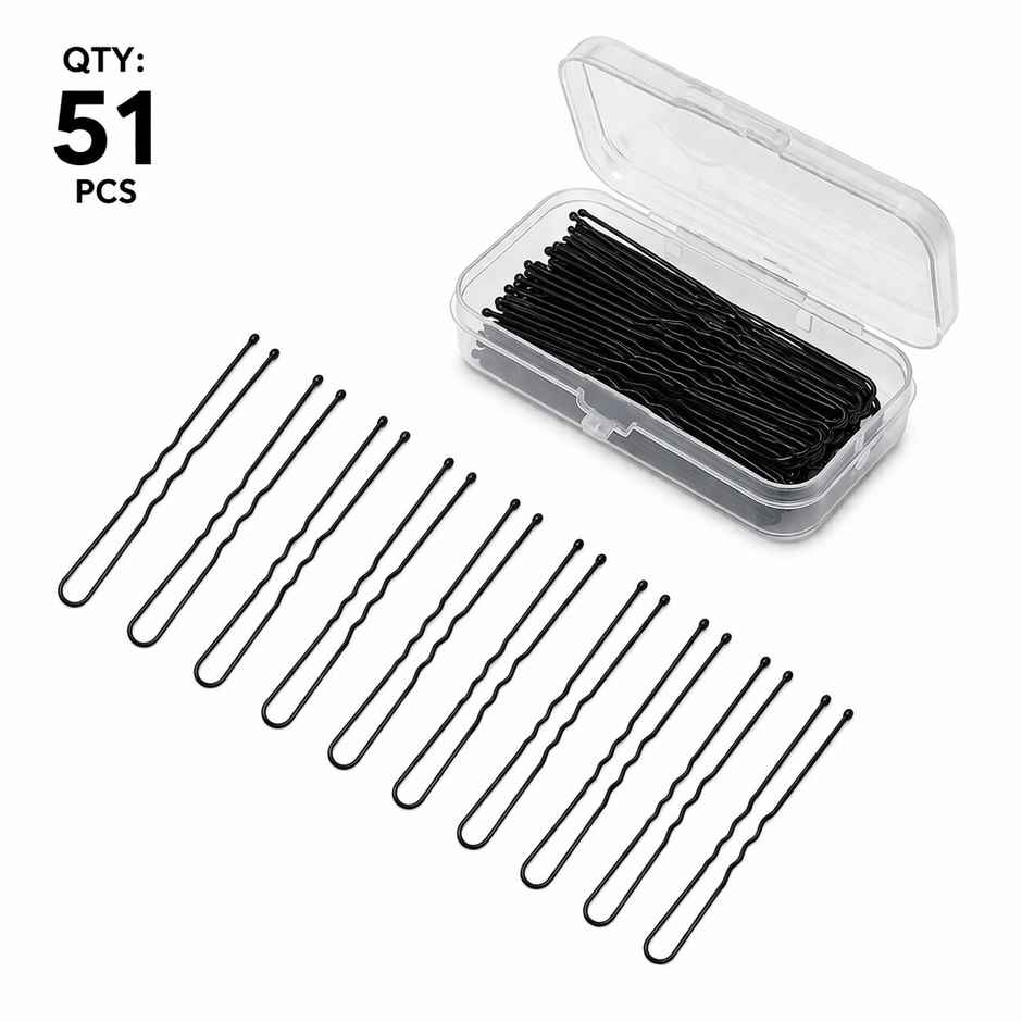 Juda Pins Set in a Plastic Box 60mmfor Girls and Women | Black