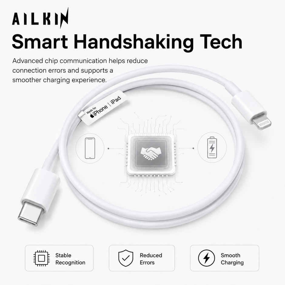 Ailkin C to Lightning Cable for iPhone |1M| White