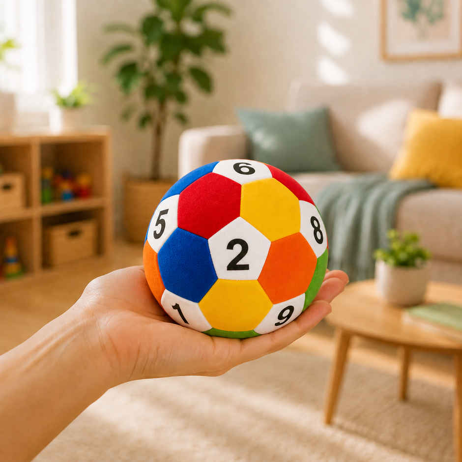 DearJoy Plush Ball with Numbers Soft Toy - Multicolor