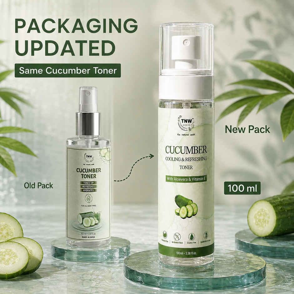 TNW The Natural Wash Cucumber Toner for Cleansing & Refreshing Skin Pore Tightening Toner with Spray Combo