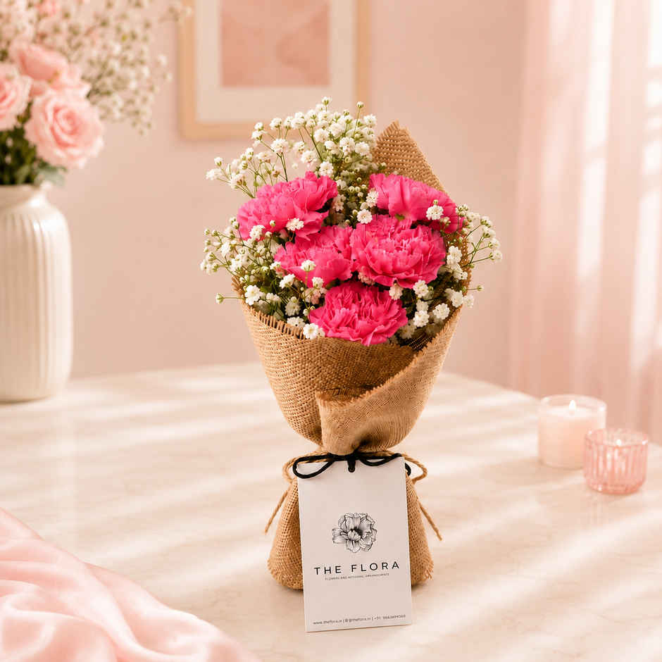 The Flora 5 Pink Carnations | Gifting