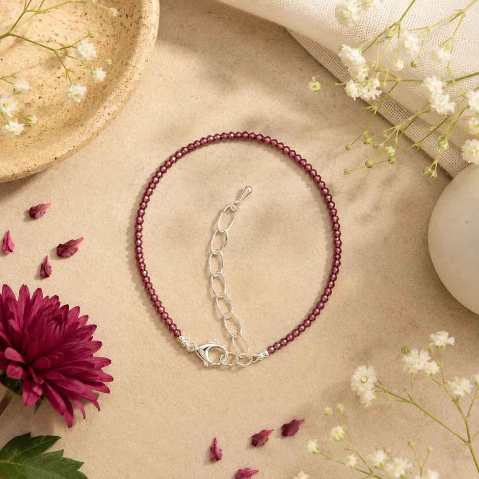 Garnet Crystal Anklet | ServDharm