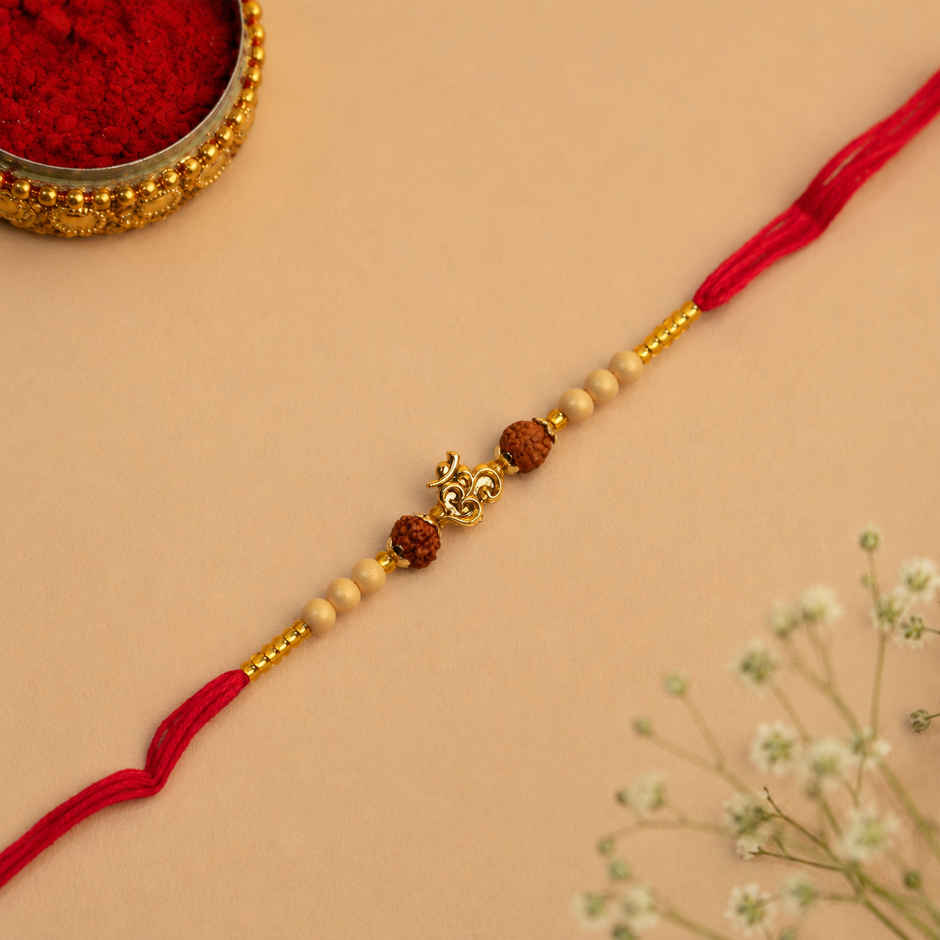 Rakhi for Brother | Om & Rudraksha | Religious | Pack of 1 | Shree Rakhi