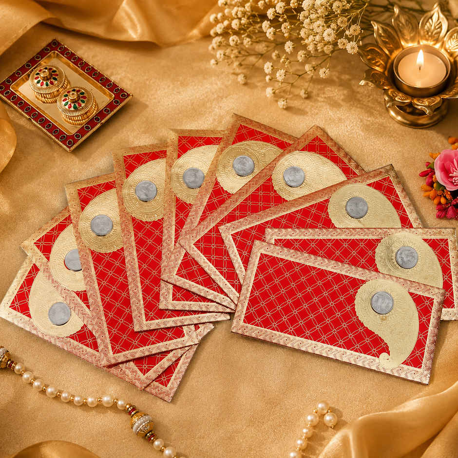 Archies Red & Golden Coin Shagun Envelope