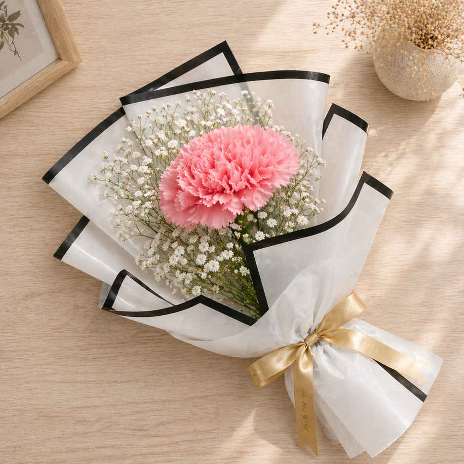 FNP Single Pink Carnation Bouquet