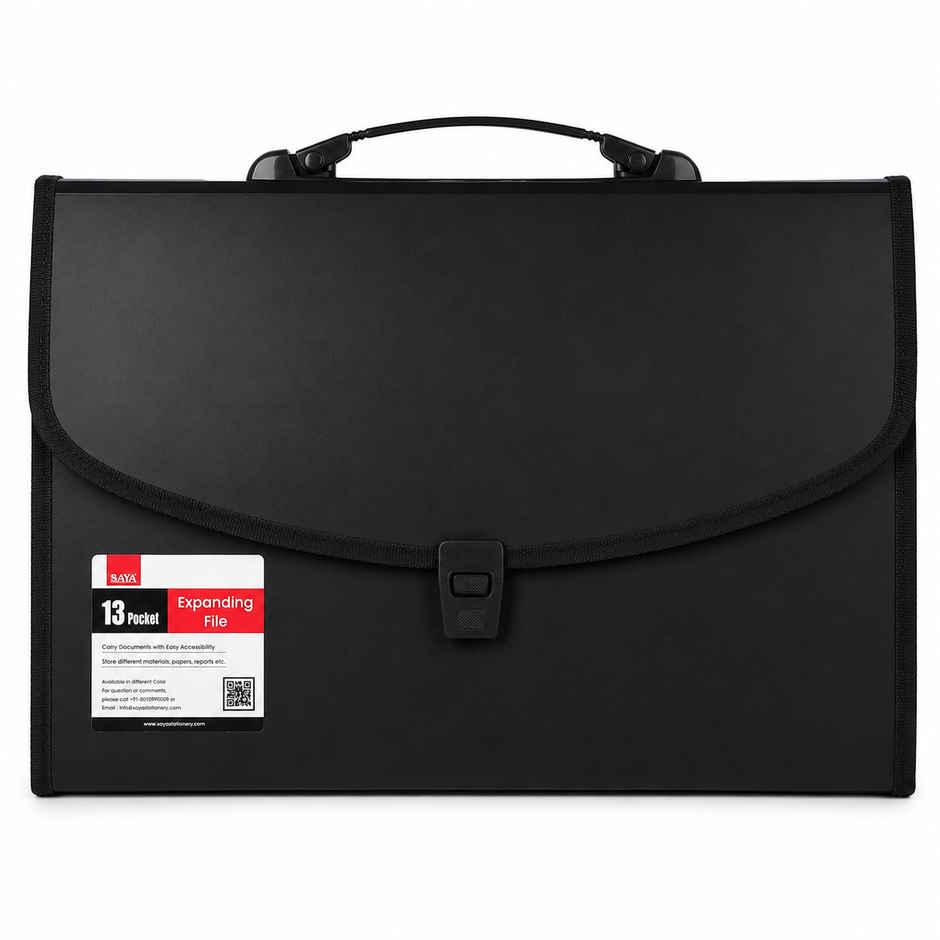 Saya Document Expanding File Bag | 13 Indexed Sections with Card Holder & Organizer Tabs