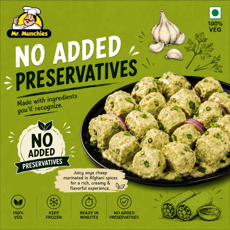Mr. Munchies Afghani Soya Chaap | 50g Protein