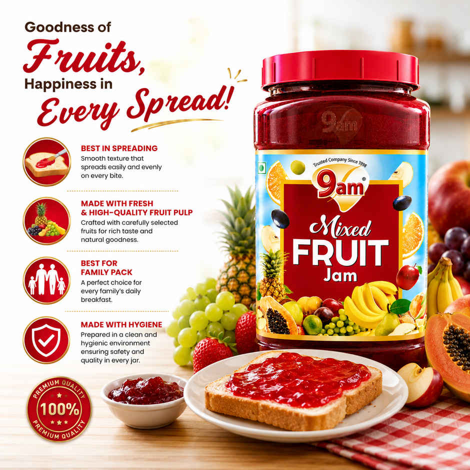 9am Mixed Fruit Jam, Fresh & Flavourful Fruit Spread