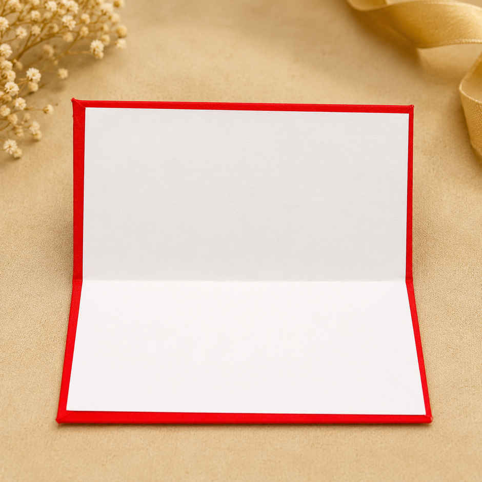Archies Red Fabric Shagun Envelope with Feather and Best Wishes