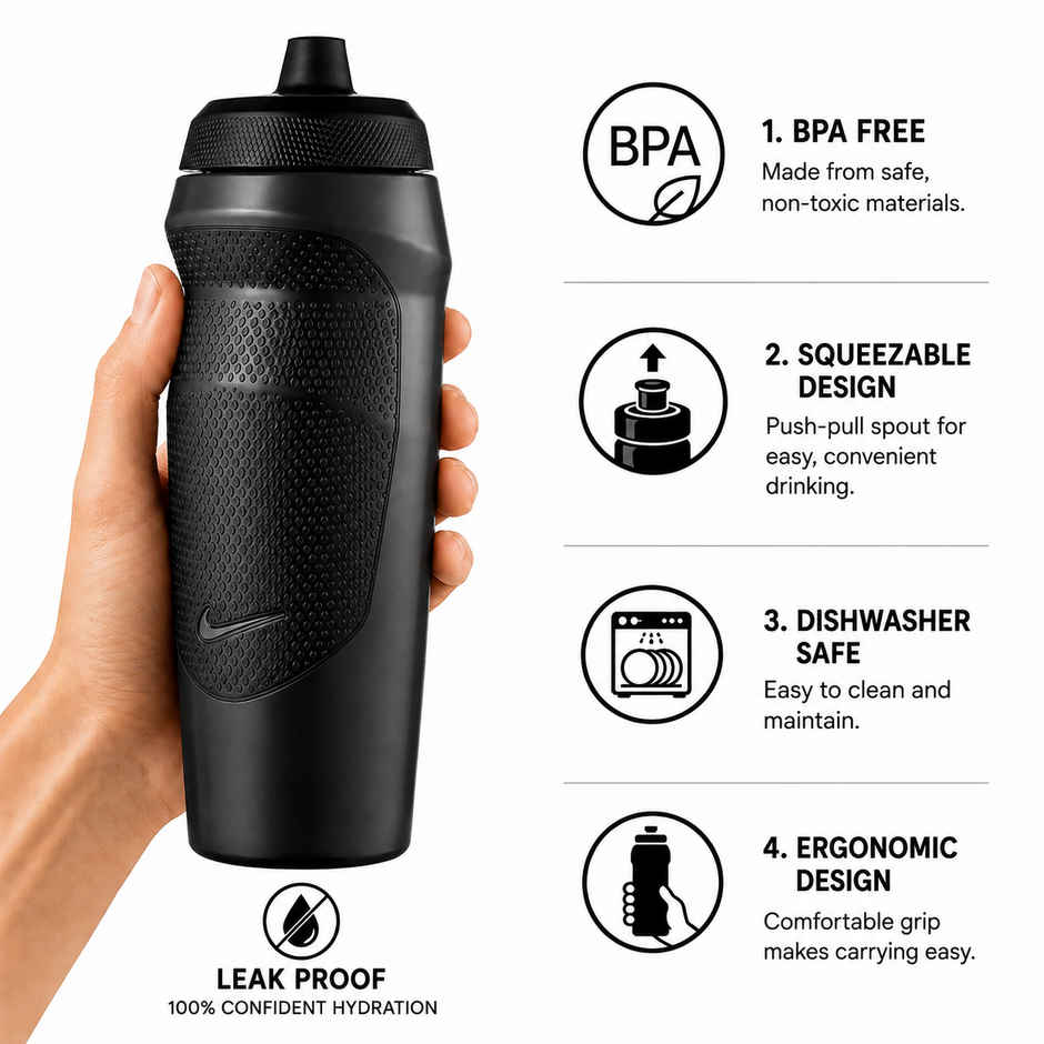 NIKE Hypersport Sipper Bottle - 590 ml-Black