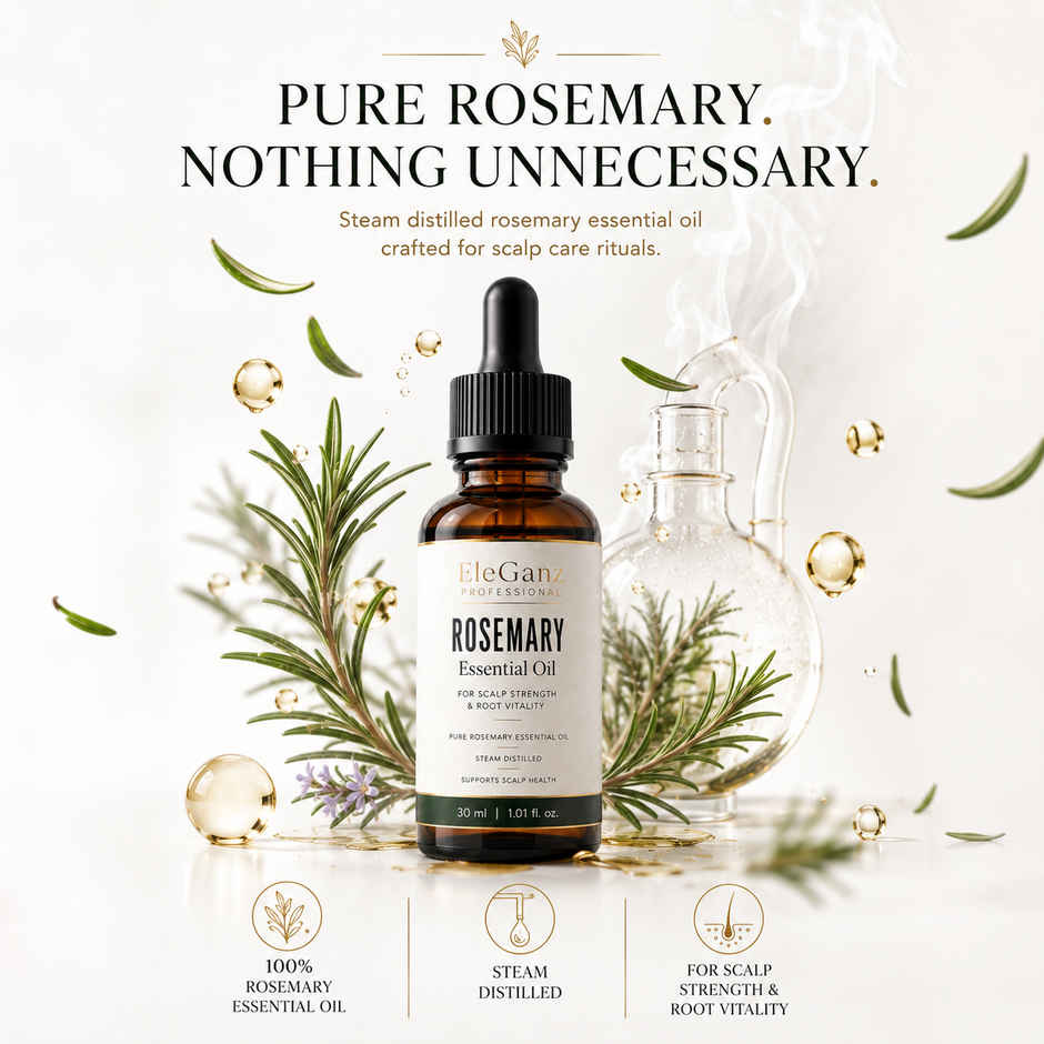 EleGanz Professional Pure RoseMary Essential Oil | Scalp Vitality & Root Strength