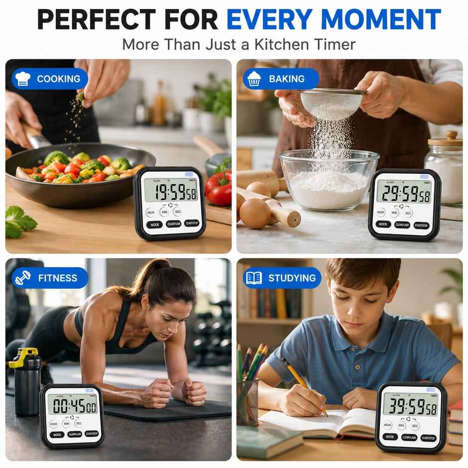 Perpetual Digital Alarm Clock with Magnet and Timer