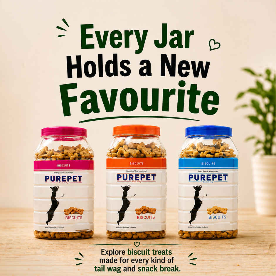 Purepet 100% Vegeterian Dog Biscuit Treats Jar