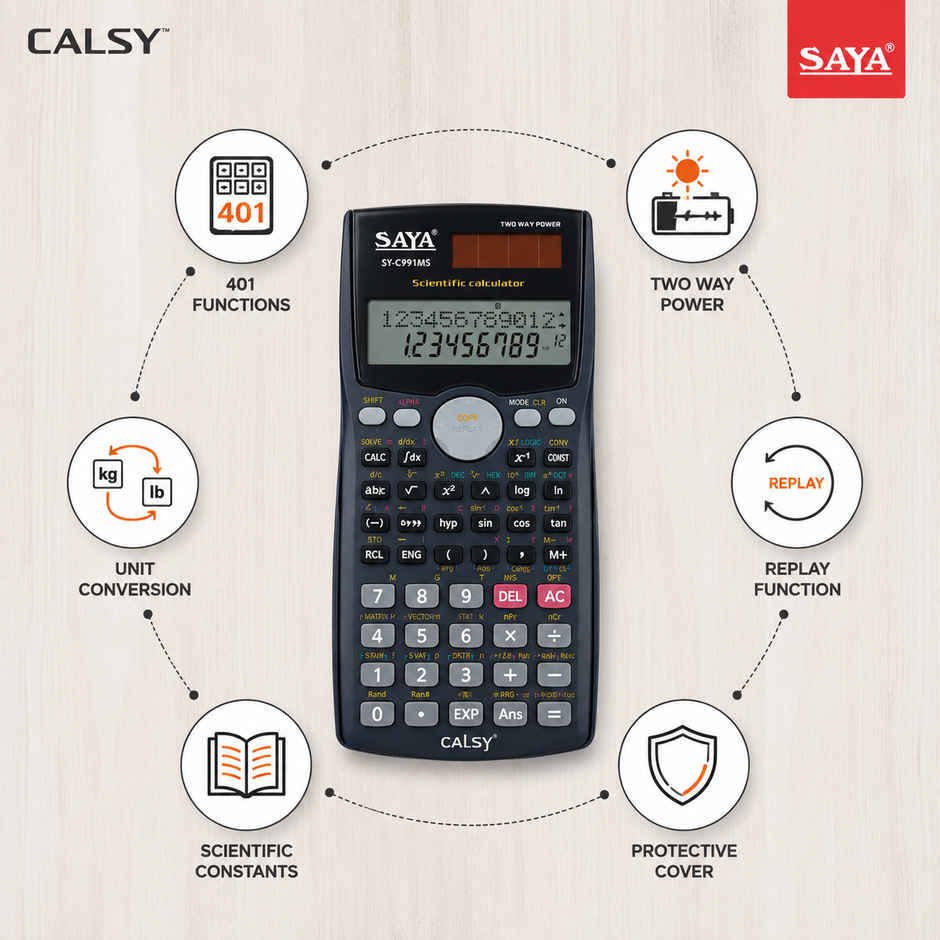 Saya Calsy Scientific Calculator SY-C991MS | 401 Functions for Math, Science & Engineering