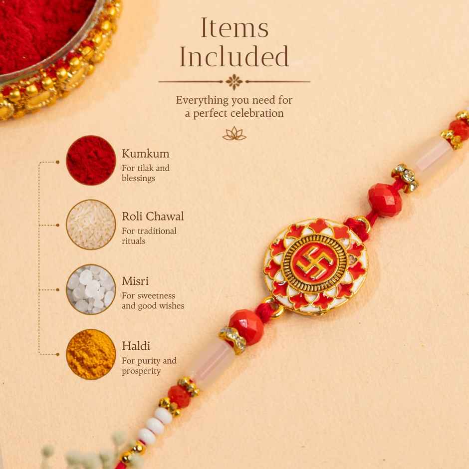Rakhi for Brother | Swastik | Religious | Pack of 1 | Tomuncle