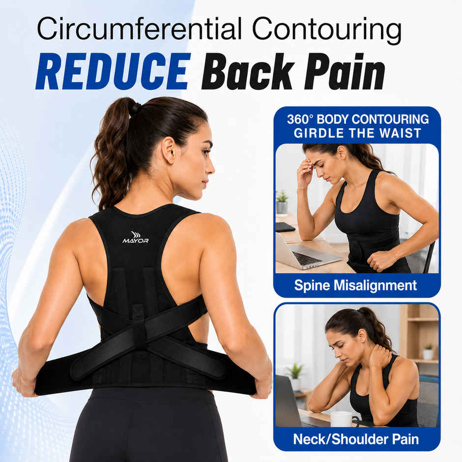 Mayor Posture Corrector For Back Support, Back Pain, Back Straight & Supporter (Free Size)