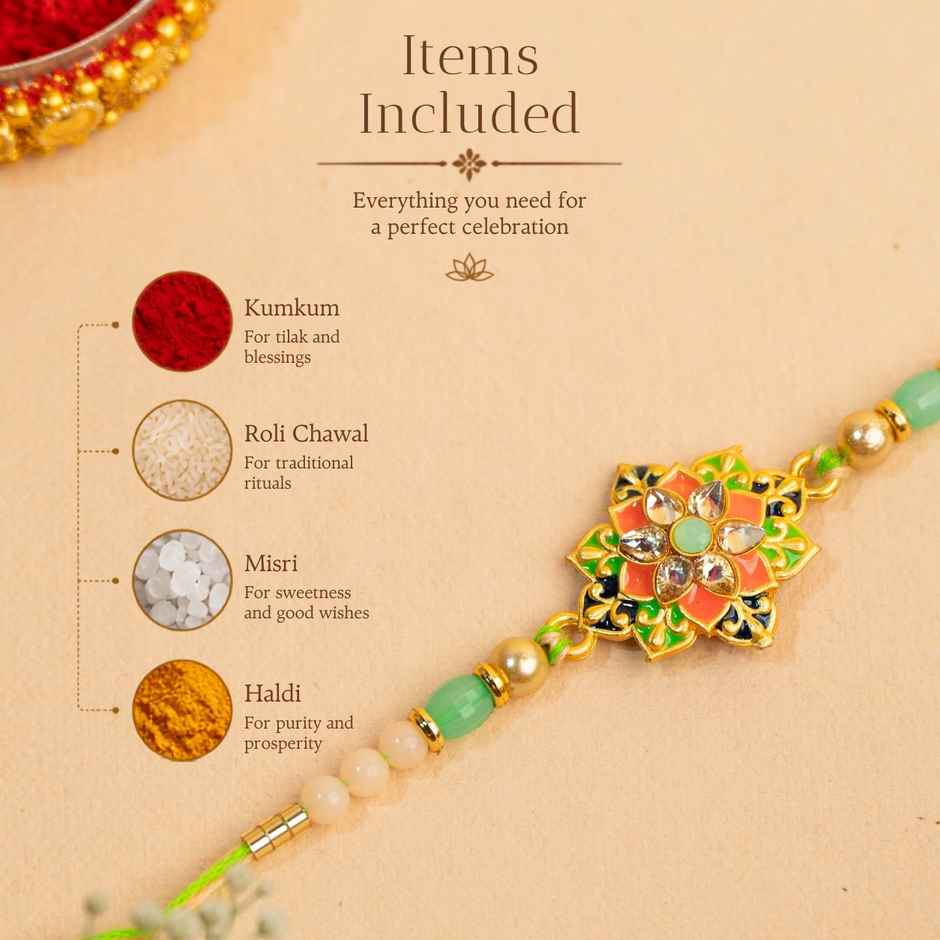 Meenakari Floral Delight Rakhi for Brother | Pack of 1 | Tomuncle