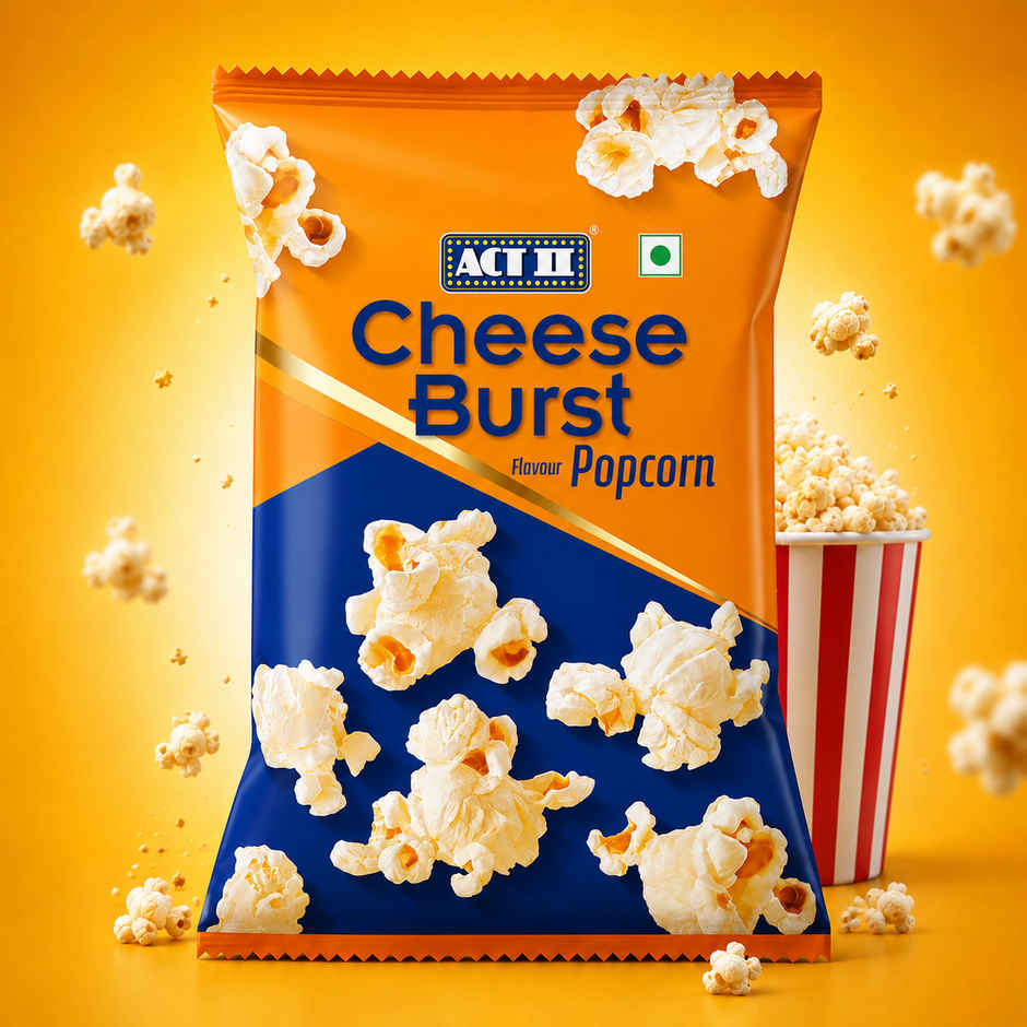 ACT II Cheese Burst Flavour Popcorn | Ready to Eat | Crunchy & Cheesy Snack