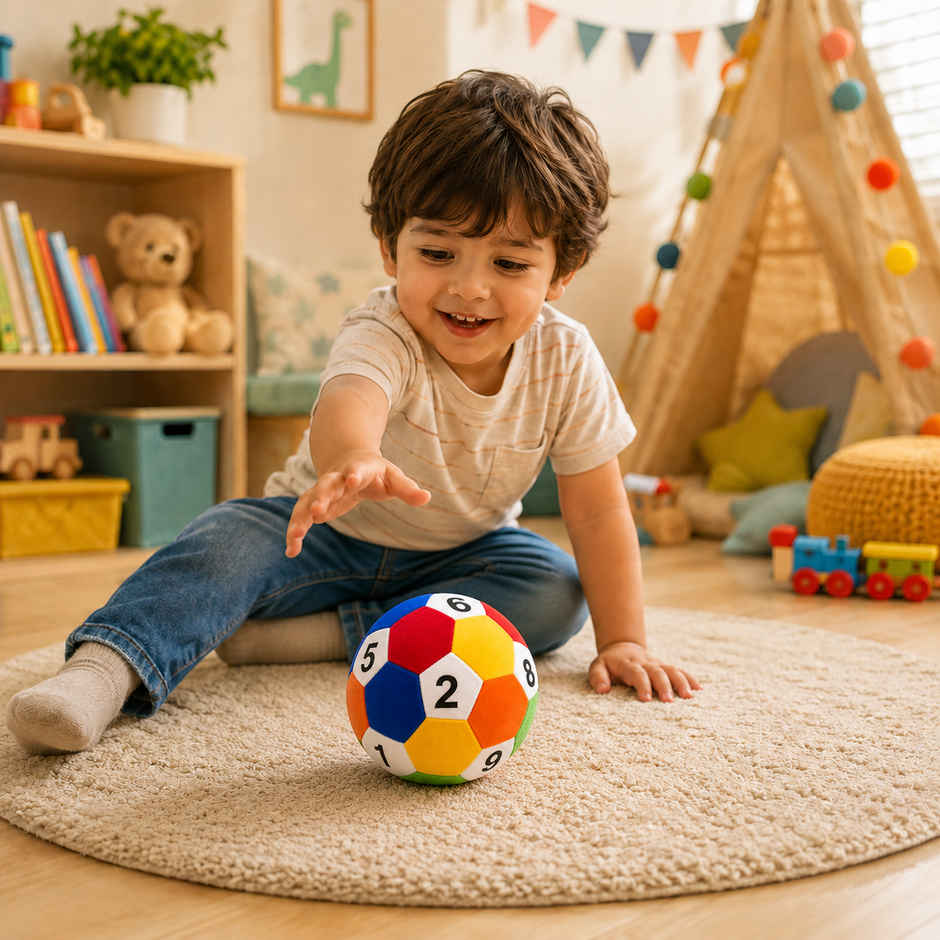 DearJoy Plush Ball with Numbers Soft Toy - Multicolor