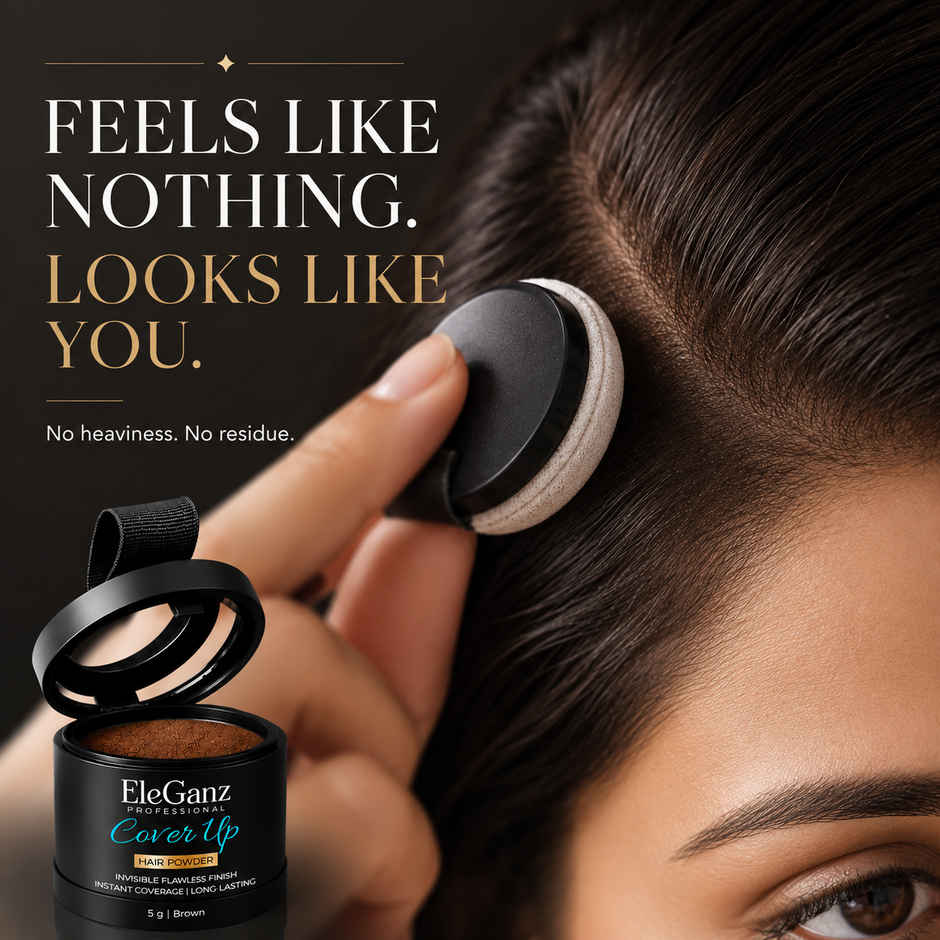 EleGanz Professional Cover-Up Hair Powder | Instant Root Concealer - Brown