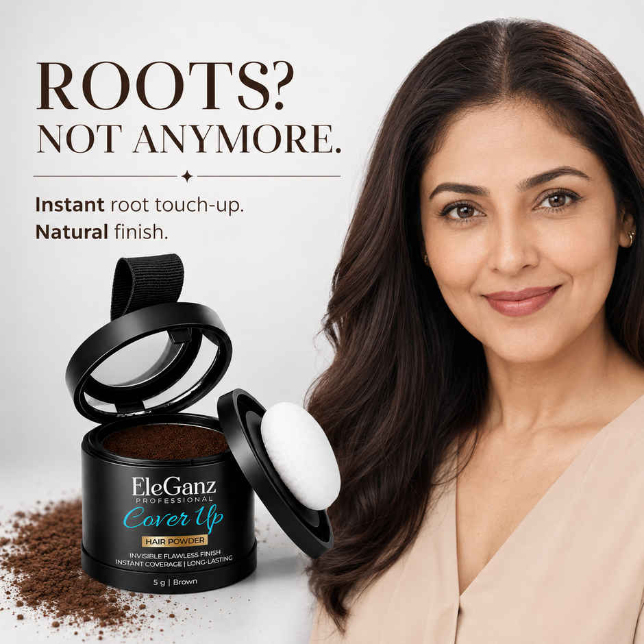EleGanz Professional Cover-Up Hair Powder | Instant Root Concealer - Brown