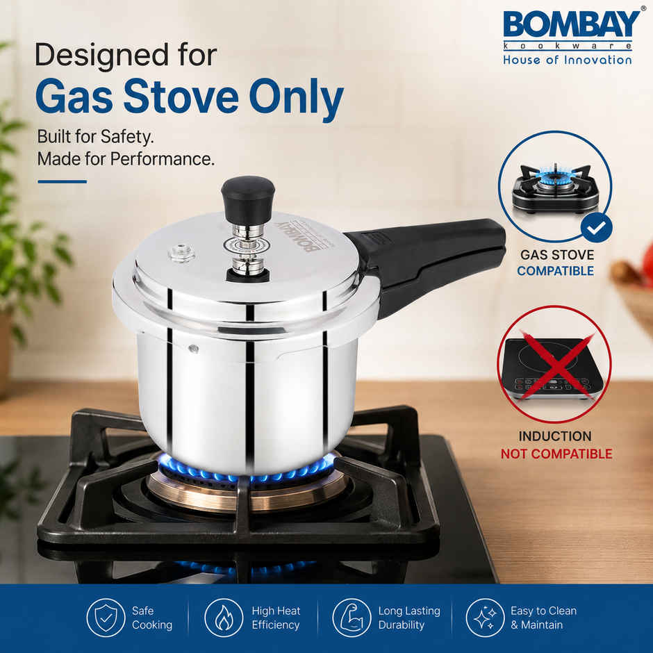 Bombay Kookware Aluminum Pressure Cooker | 3 L