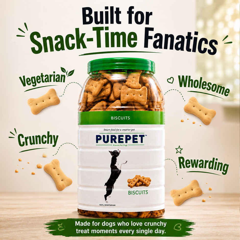 Purepet 100% Vegeterian Dog Biscuit Treats Jar
