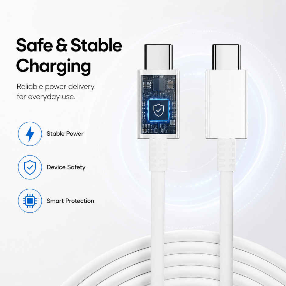 Ailkin C to C Cable for Samsung Galaxy & Type C Devices |1M| White
