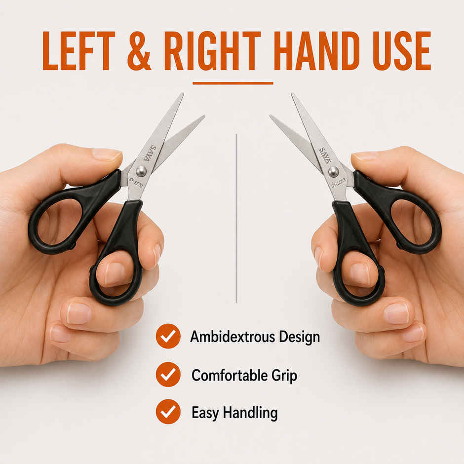 Saya Small Scissors 4.25 inch | Multipurpose Cutting Shears for Home, Office, School & Crafts