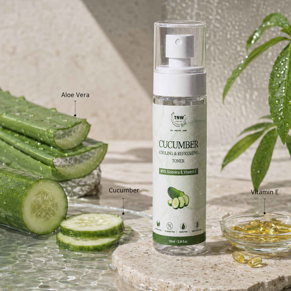 TNW The Natural Wash Cucumber Toner for Cleansing & Refreshing Skin Pore Tightening Toner with Spray Combo