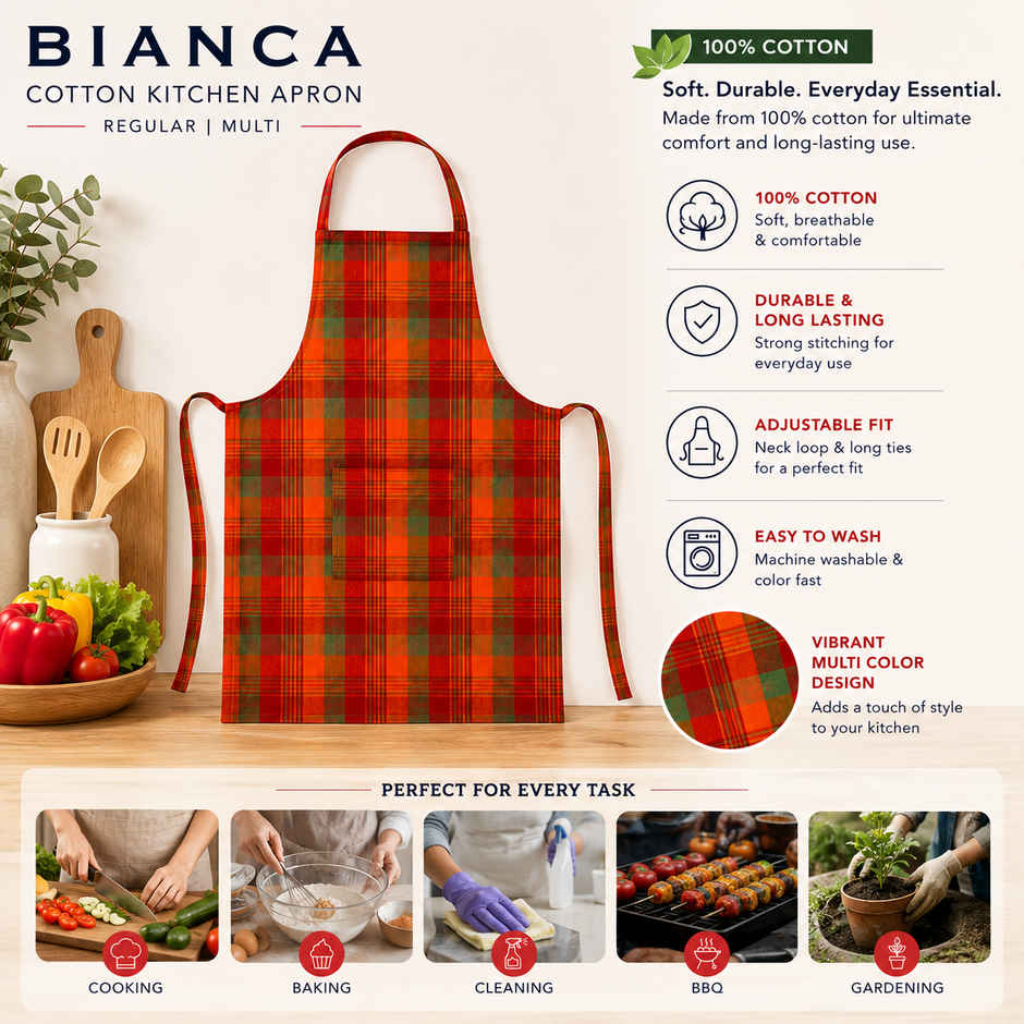 Bianca Cotton Kitchen Apron Regular | Cotton | Multi