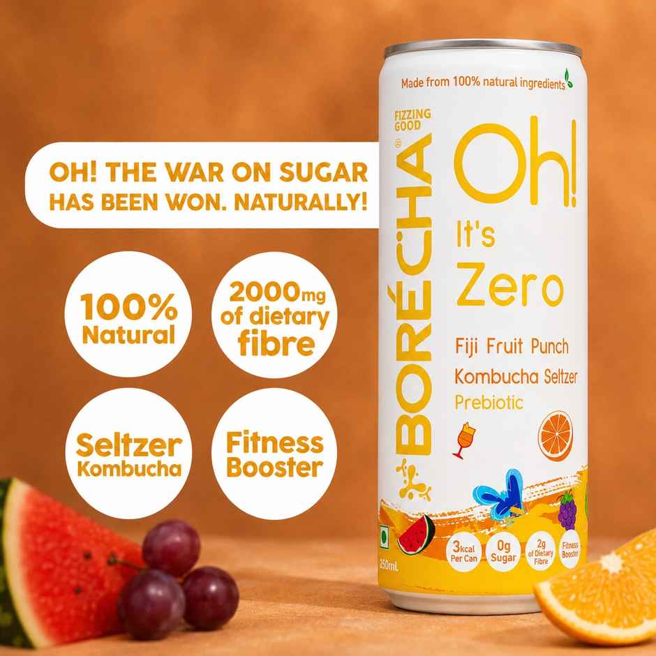 Borecha Fiji Fruit Punch Zero Sugar Kombucha Seltzer