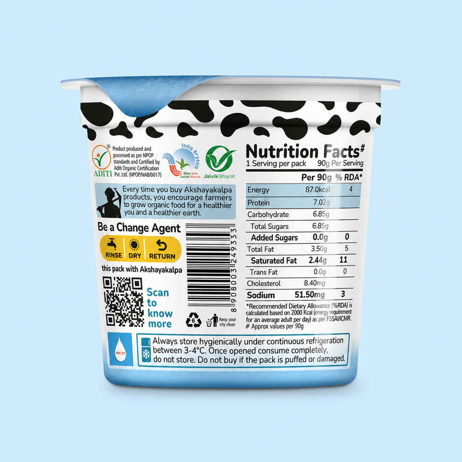 Akshayakalpa Organic Greek Yogurt - Natural